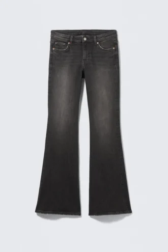 Vaqueros Katsumi de talle bajo, corte ajustado y pernera acampanada – Negro fantasma – Negro Vaqueros Katsumi de talle bajo, corte ajustado y pernera acampanada – Negro fantasma – Negro