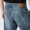Vaqueros Meteor de talle bajo, corte recto y holgado – Azul tabla – Azul medio