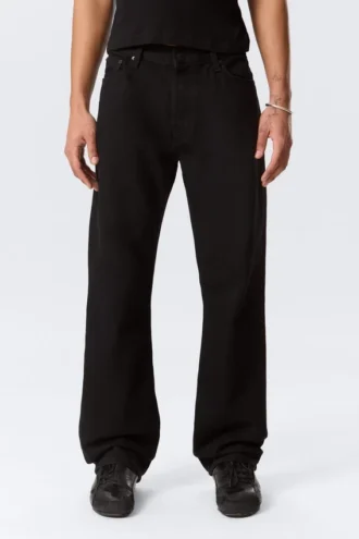 Vaqueros Meteor de talle bajo, corte recto y holgado – Lavado negro – Negro Vaqueros Meteor de talle bajo, corte recto y holgado – Lavado negro – Negro