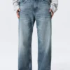 Vaqueros Missy de talle bajo, corte recto y holgado – Azul montaña – Azul medio Vaqueros Missy de talle bajo, corte recto y holgado – Azul montaña – Azul medio
