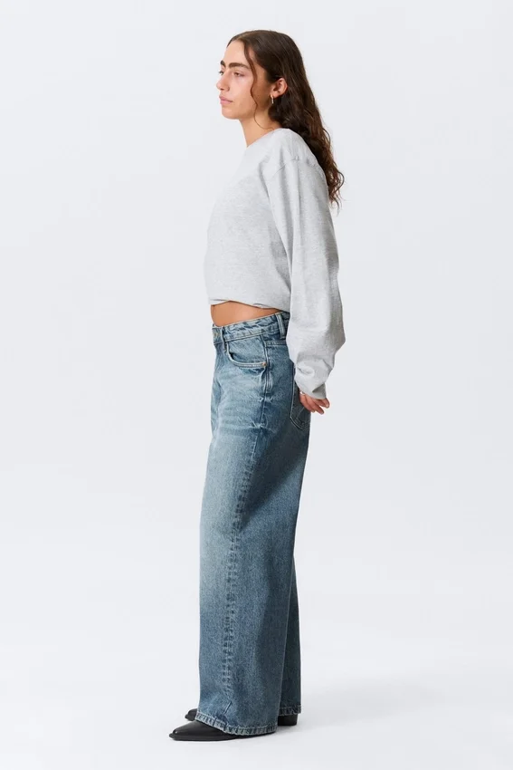 Vaqueros Missy de talle bajo, corte recto y holgado – Azul montaña – Azul medio Vaqueros Missy de talle bajo, corte recto y holgado – Azul montaña – Azul medio