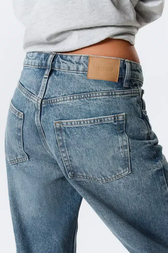 Vaqueros Missy de talle bajo, corte recto y holgado – Azul montaña – Azul medio Vaqueros Missy de talle bajo, corte recto y holgado – Azul montaña – Azul medio