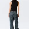 Vaqueros Missy de talle bajo, corte recto y holgado – Azul Pandora – Azul oscuro Vaqueros Missy de talle bajo, corte recto y holgado – Azul Pandora – Azul oscuro