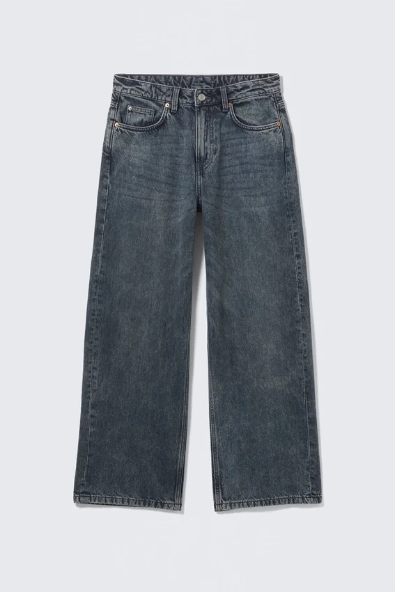 Vaqueros Missy de talle bajo, corte recto y holgado – Azul Pandora – Azul oscuro Vaqueros Missy de talle bajo, corte recto y holgado – Azul Pandora – Azul oscuro