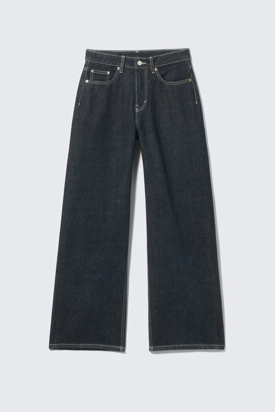 Vaqueros Missy de talle bajo, corte recto y holgado – Blue Rinse – Azul oscuro Vaqueros Missy de talle bajo, corte recto y holgado – Blue Rinse – Azul oscuro