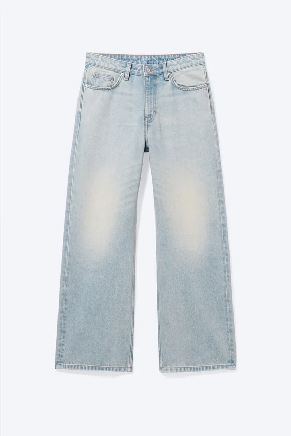 Vaqueros Missy de talle bajo, holgados y rectos – Azul roto – Azul claro Vaqueros Missy de talle bajo, holgados y rectos – Azul roto – Azul claro