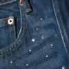 Vaqueros Missy de talle bajo y corte recto con adornos – Azul con adornos – Azul oscuro Vaqueros Missy de talle bajo y corte recto con adornos – Azul con adornos – Azul oscuro