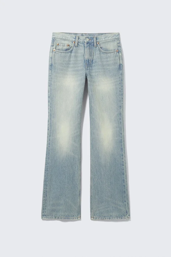 Vaqueros Moon de talle medio y corte acampanado – Azul Aeon – Azul claro Vaqueros Moon de talle medio y corte acampanado – Azul Aeon – Azul claro