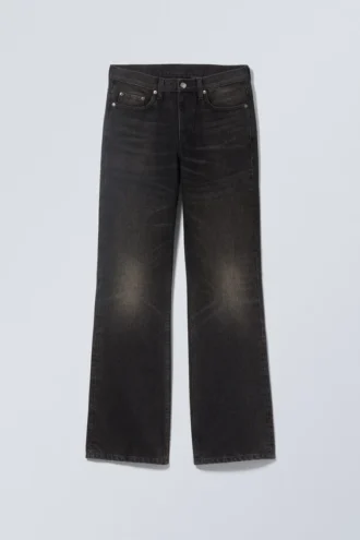 Vaqueros Moon de talle medio y corte acampanado – Deep Night – Negro Vaqueros Moon de talle medio y corte acampanado – Deep Night – Negro
