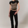 Vaqueros Neptune de talle bajo, corte ajustado y pierna recta – Lavado negro – Negro Vaqueros Neptune de talle bajo, corte ajustado y pierna recta – Lavado negro – Negro
