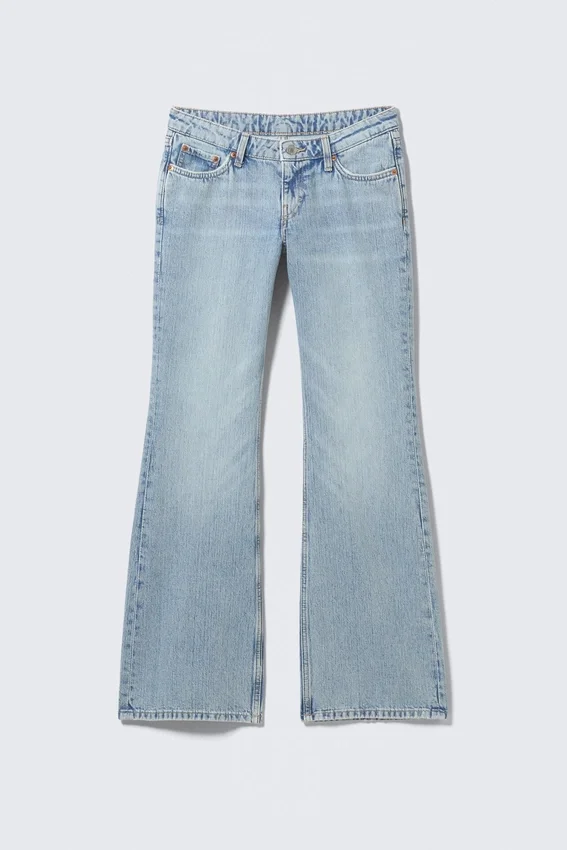 Vaqueros Nova de talle bajo, corte ajustado y acampanado – Azul lip – Azul claro Vaqueros Nova de talle bajo, corte ajustado y acampanado – Azul lip – Azul claro
