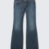 Vaqueros Nova de talle bajo, corte ajustado y acampanado – Azul marino – Azul oscuro Vaqueros Nova de talle bajo, corte ajustado y acampanado – Azul marino – Azul oscuro