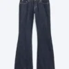 Vaqueros Nova de talle bajo y corte bootcut ajustado – Blue Rinse – Azul oscuro Vaqueros Nova de talle bajo y corte bootcut ajustado – Blue Rinse – Azul oscuro