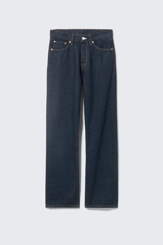 Vaqueros Orbit de talle medio, corte recto y regular – Azul descolorido Vaqueros Orbit de talle medio, corte recto y regular – Azul descolorido