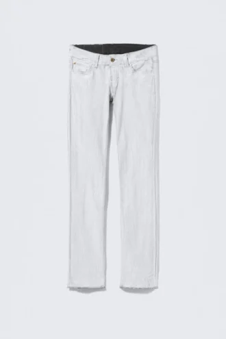 Vaqueros pitillo de talle bajo con efecto craquelado Sleezie – Blanco | Cheap Monday Gb