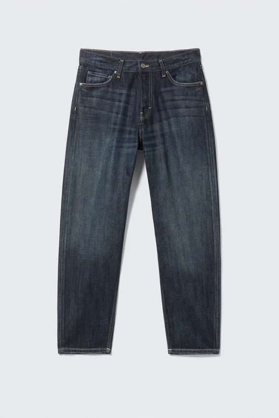 Vaqueros Ray de talle medio, corte holgado y pierna cónica – Azul mar profundo – Azul oscuro Vaqueros Ray de talle medio, corte holgado y pierna cónica – Azul mar profundo – Azul oscuro