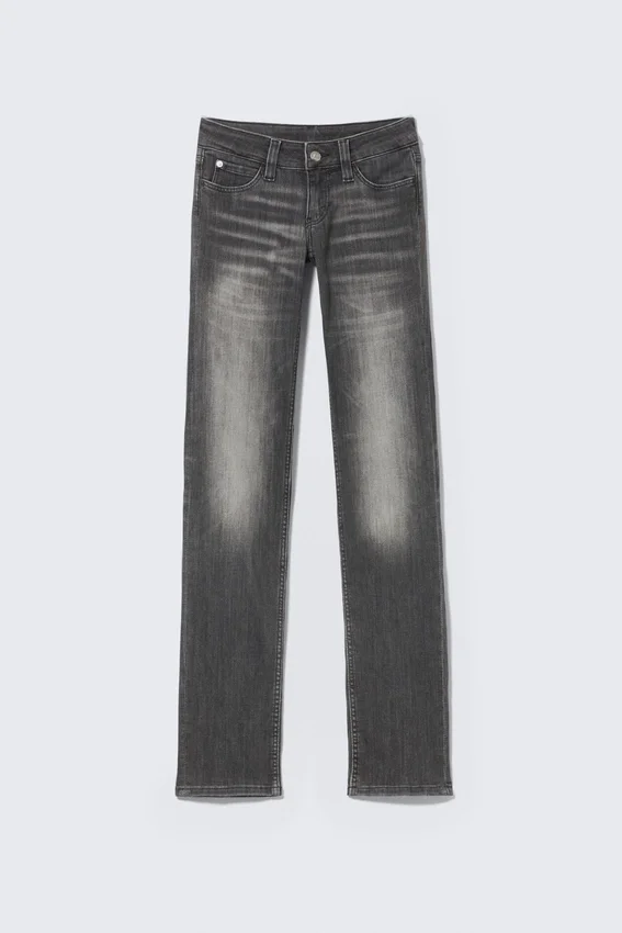 Vaqueros rectos ajustados de cintura baja Sleezie – Negro Swab Vaqueros rectos ajustados de cintura baja Sleezie – Negro Swab