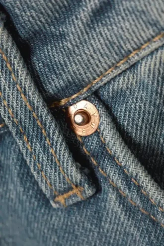 Vaqueros rectos ajustados de talle bajo – Azul Trove – Azul medio