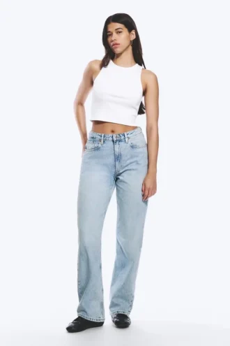 Vaqueros rectos de talle alto Resolute Curve – Dream Blue – Azul claro