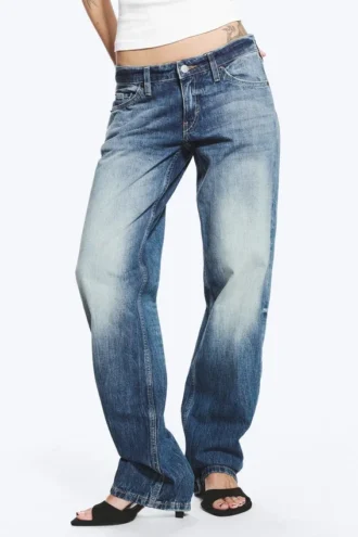 Vaqueros rectos de talle bajo Arrow – Azul tabla – Azul medio Vaqueros rectos de talle bajo Arrow – Azul tabla – Azul medio
