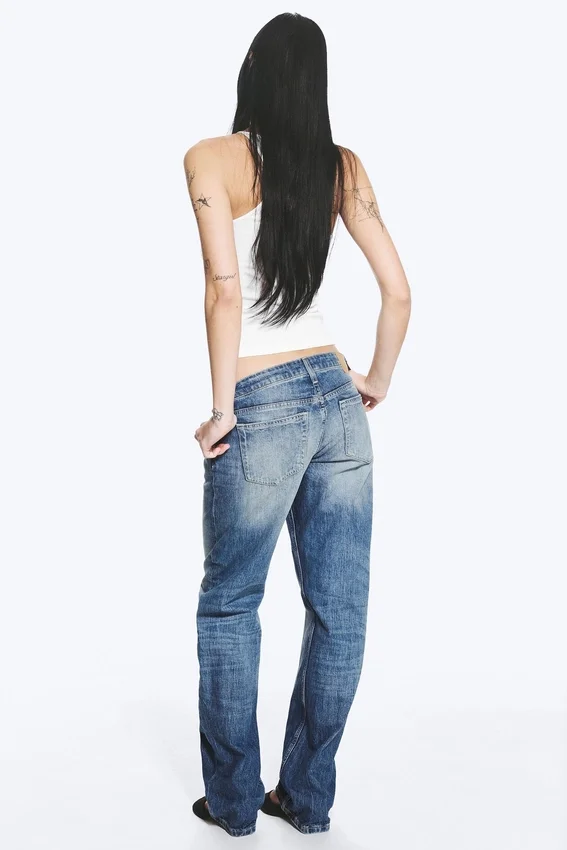 Vaqueros rectos de talle bajo Arrow – Azul tabla – Azul medio Vaqueros rectos de talle bajo Arrow – Azul tabla – Azul medio