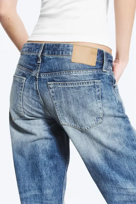 Vaqueros rectos de talle bajo Arrow – Azul tabla – Azul medio Vaqueros rectos de talle bajo Arrow – Azul tabla – Azul medio