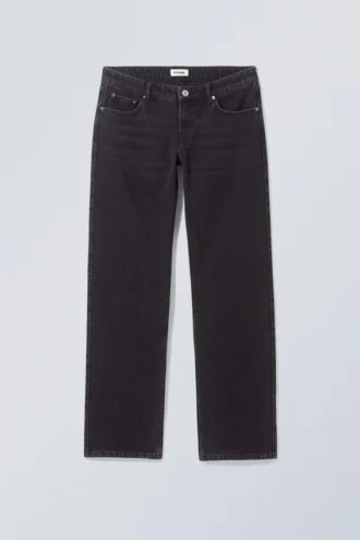 Vaqueros rectos de talle bajo Arrow – Negro lavado
