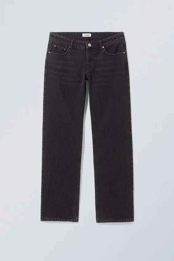 Vaqueros rectos de talle bajo Arrow – Negro lavado Vaqueros rectos de talle bajo Arrow – Negro lavado