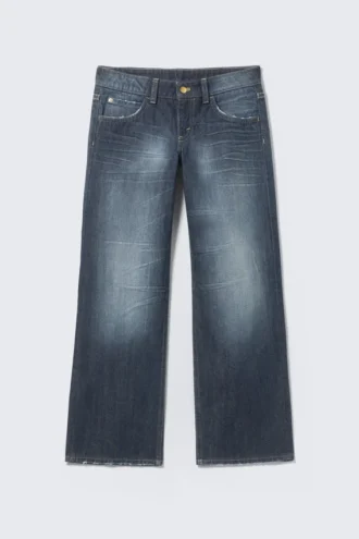 Vaqueros rectos de talle bajo Messy – Azul estrella – Azul oscuro | Cheap Monday GB