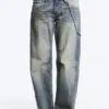 Vaqueros rectos de talle bajo y corte deshilachado – Azul difuminado – Azul medio | Cheap Monday Gb Vaqueros rectos de talle bajo y corte deshilachado – Azul difuminado – Azul medio | Cheap Monday Gb