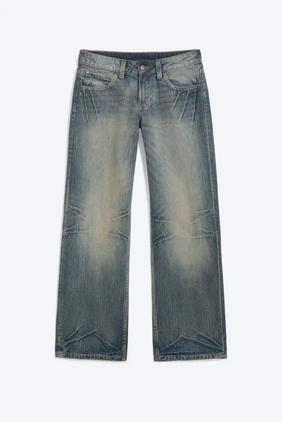 Vaqueros rectos de talle bajo y corte deshilachado – Azul difuminado – Azul medio | Cheap Monday Gb Vaqueros rectos de talle bajo y corte deshilachado – Azul difuminado – Azul medio | Cheap Monday Gb
