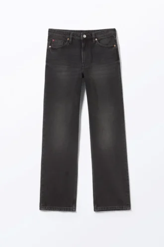 Vaqueros rectos de talle medio Aimo – Negro medianoche – Negro
