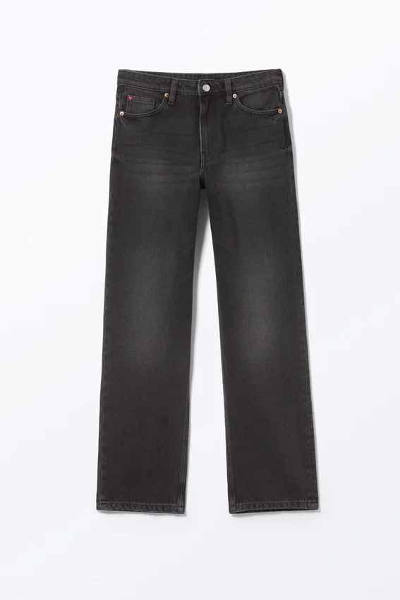 Vaqueros rectos de talle medio Aimo – Negro medianoche – Negro Vaqueros rectos de talle medio Aimo – Negro medianoche – Negro