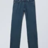 Vaqueros rectos de talle medio Klean – Azul zafiro – Azul oscuro