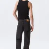 Vaqueros rectos de talle medio Klean – Negro ajustado – Negro Vaqueros rectos de talle medio Klean – Negro ajustado – Negro