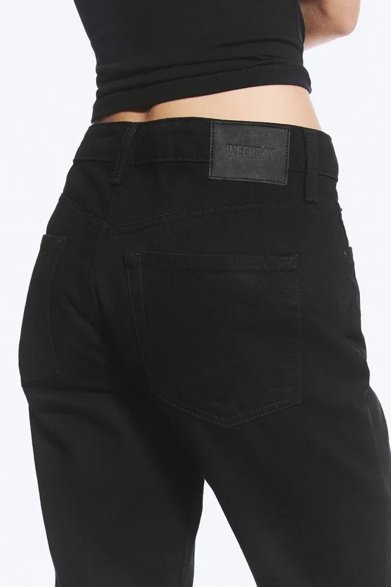 Vaqueros rectos de talle medio Laika – Lavado negro – Negro Vaqueros rectos de talle medio Laika – Lavado negro – Negro