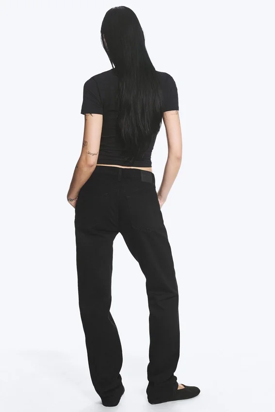 Vaqueros rectos de talle medio Laika – Lavado negro – Negro Vaqueros rectos de talle medio Laika – Lavado negro – Negro