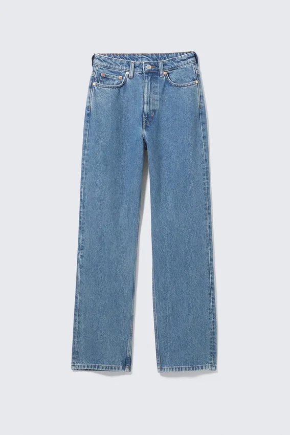 Vaqueros rectos de talle superalto Row – Azul 90S – Azul medio Vaqueros rectos de talle superalto Row – Azul 90S – Azul medio