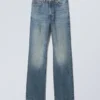 Vaqueros rectos de talle superalto Row – Azul hierro – Azul medio Vaqueros rectos de talle superalto Row – Azul hierro – Azul medio