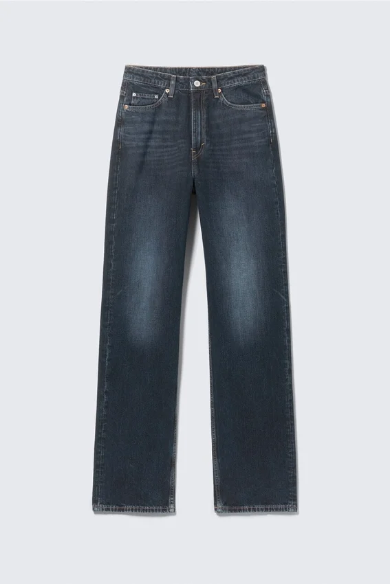 Vaqueros rectos de talle superalto Row – Azul ángel – Azul oscuro Vaqueros rectos de talle superalto Row – Azul ángel – Azul oscuro