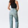 Vaqueros rectos de talle superalto Row – Azul puerto – Azul claro Vaqueros rectos de talle superalto Row – Azul puerto – Azul claro