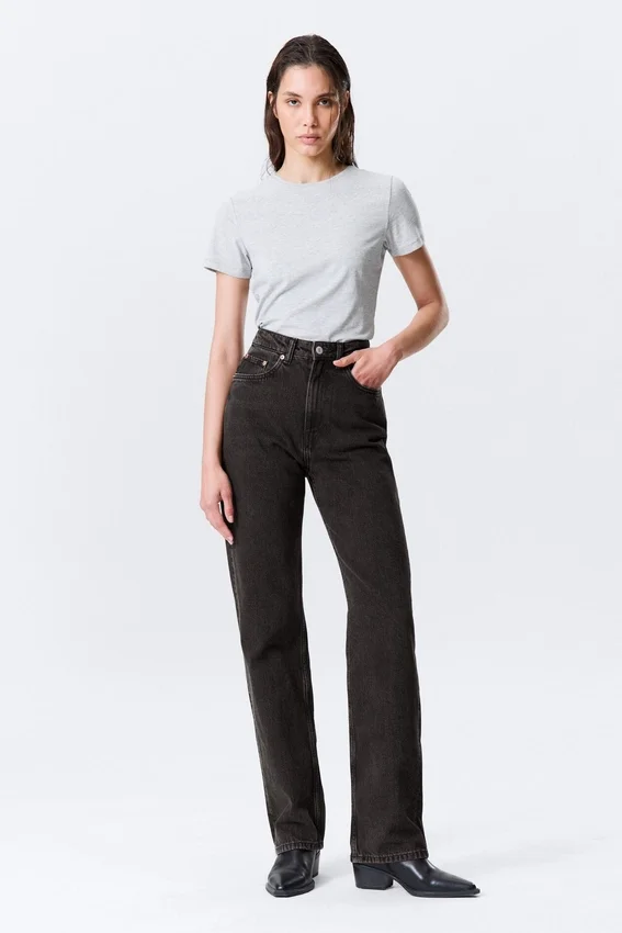 Vaqueros rectos de talle superalto Row – Echo Black – Negro Vaqueros rectos de talle superalto Row – Echo Black – Negro