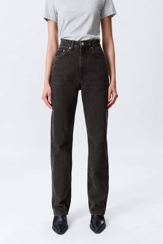 Vaqueros rectos de talle superalto Row – Echo Black – Negro Vaqueros rectos de talle superalto Row – Echo Black – Negro