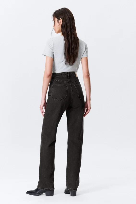 Vaqueros rectos de talle superalto Row – Echo Black – Negro Vaqueros rectos de talle superalto Row – Echo Black – Negro