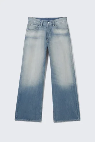 Vaqueros rectos holgados de cintura regular – Azul desgastado | Cheap Monday Gb Vaqueros rectos holgados de cintura regular – Azul desgastado | Cheap Monday Gb