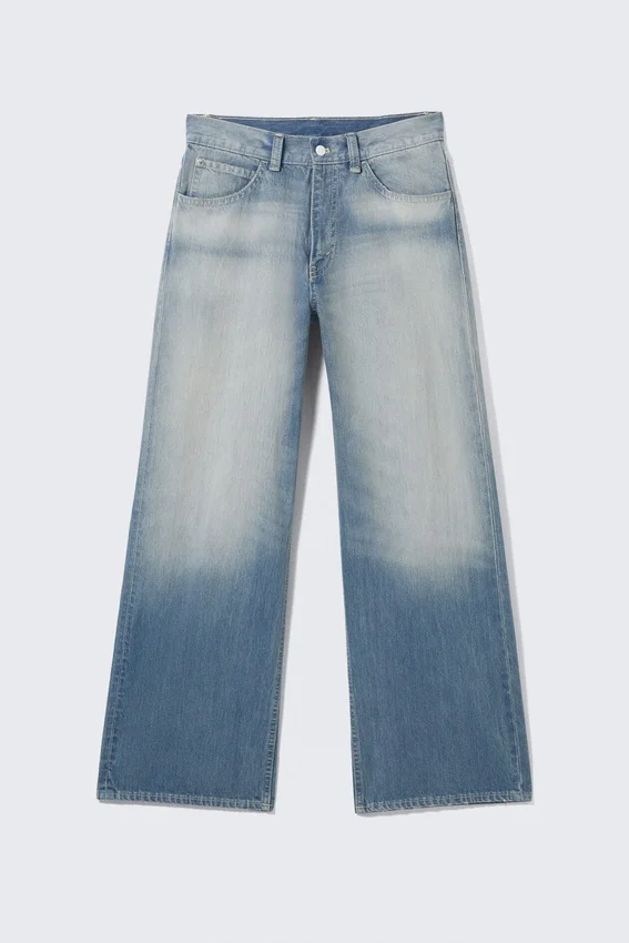 Vaqueros rectos holgados de cintura regular – Azul desgastado | Cheap Monday Gb Vaqueros rectos holgados de cintura regular – Azul desgastado | Cheap Monday Gb