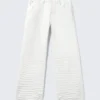 Vaqueros rectos holgados de cintura regular – Blanco arrugado – Blanco | Cheap Monday Gb Vaqueros rectos holgados de cintura regular – Blanco arrugado – Blanco | Cheap Monday Gb