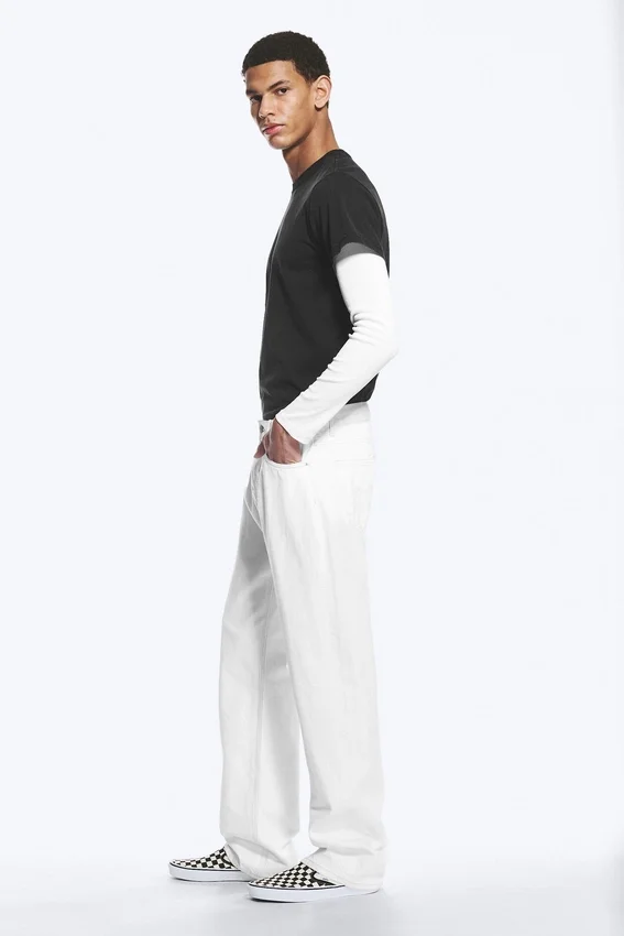 Vaqueros rectos holgados de talle bajo Meteor – Blanco sucio – Blanco Vaqueros rectos holgados de talle bajo Meteor – Blanco sucio – Blanco