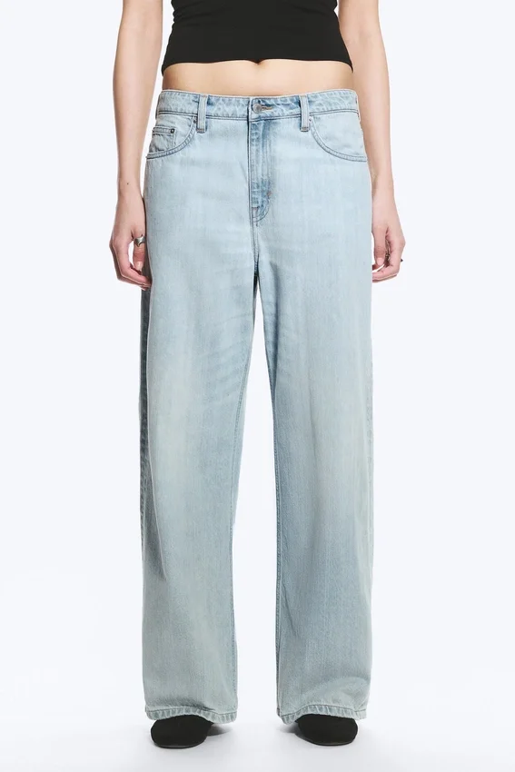 Vaqueros rectos holgados de talle bajo Missy – Azul fantasma – Azul claro Vaqueros rectos holgados de talle bajo Missy – Azul fantasma – Azul claro