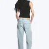 Vaqueros rectos holgados de talle bajo Missy – Azul fantasma – Azul claro Vaqueros rectos holgados de talle bajo Missy – Azul fantasma – Azul claro